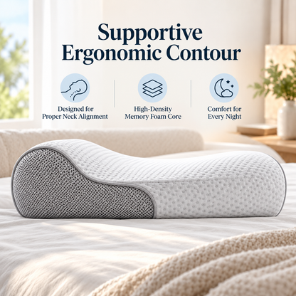 🛏️✨ SWELIP Ergonomic Memory Foam Sleeping Pillow | Contoured Neck Support for Comfortable Sleep | Breathable Pressure-Relief Design | Ideal for Back & Side Sleepers