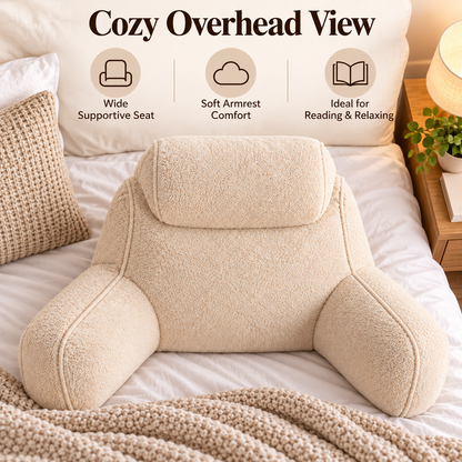 🌙✨ SWELIP Soft Bedside Reading Pillow | Supportive Backrest Cushion with Armrests | Comfortable for Reading, Relaxing & Lounging in Bed