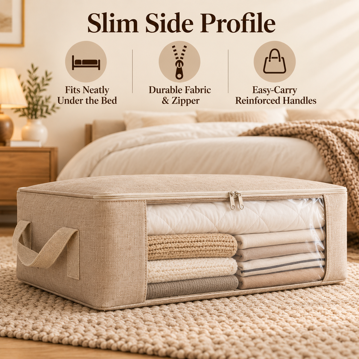 🧺✨ SWELIP Under-Bed Storage Bags with Clear Windows | Space-Saving Storage for Bedding & Clothes | Reinforced Handles | Easy-View Organizer