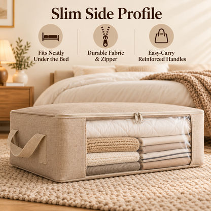 🧺✨ SWELIP Under-Bed Storage Bags with Clear Windows | Space-Saving Storage for Bedding & Clothes | Reinforced Handles | Easy-View Organizer