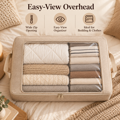 🧺✨ SWELIP Under-Bed Storage Bags with Clear Windows | Space-Saving Storage for Bedding & Clothes | Reinforced Handles | Easy-View Organizer