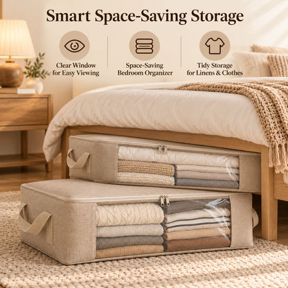 🧺✨ SWELIP Under-Bed Storage Bags with Clear Windows | Space-Saving Storage for Bedding & Clothes | Reinforced Handles | Easy-View Organizer