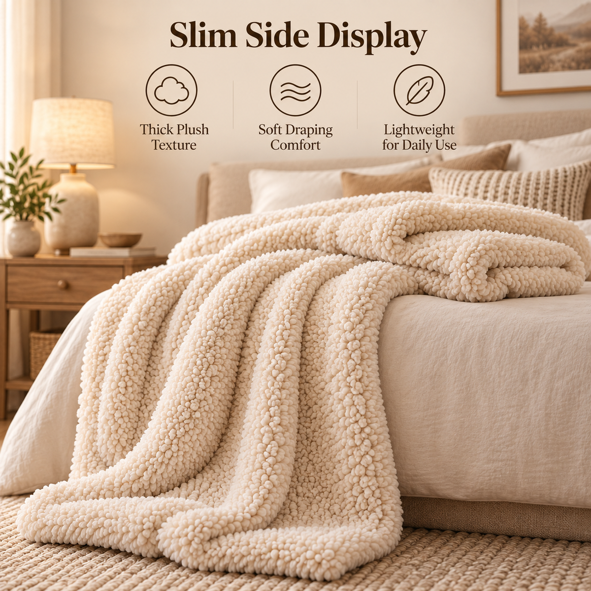 ☁️✨ SWELIP Plush Sherpa Throw Blanket | Ultra-Soft Cozy Blanket for Bed & Sofa | Lightweight Warmth for Every Season | Comfortable Bedroom Essential