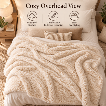 ☁️✨ SWELIP Plush Sherpa Throw Blanket | Ultra-Soft Cozy Blanket for Bed & Sofa | Lightweight Warmth for Every Season | Comfortable Bedroom Essential