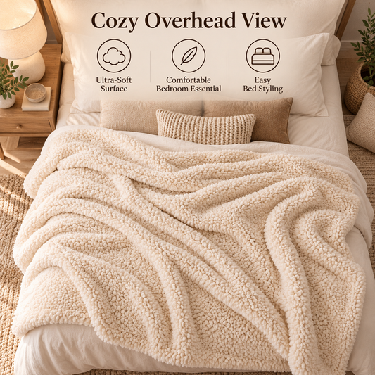 ☁️✨ SWELIP Plush Sherpa Throw Blanket | Ultra-Soft Cozy Blanket for Bed & Sofa | Lightweight Warmth for Every Season | Comfortable Bedroom Essential