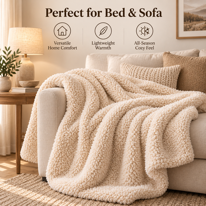 ☁️✨ SWELIP Plush Sherpa Throw Blanket | Ultra-Soft Cozy Blanket for Bed & Sofa | Lightweight Warmth for Every Season | Comfortable Bedroom Essential