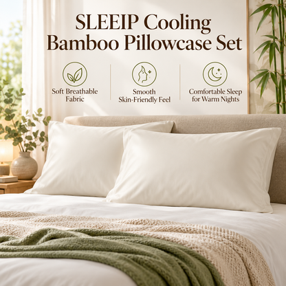 🌿✨ SWELIP Cooling Bamboo Pillowcase Set | Soft Breathable Pillow Covers | Smooth Skin-Friendly Fabric | Comfortable Sleep for Warm Nights