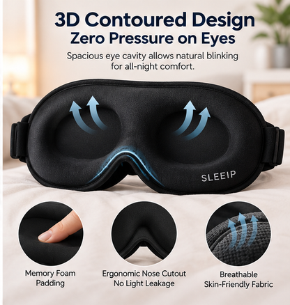 🌙✨ SWELIP Blackout Sleep Eye Mask | Soft Light-Blocking Design for Deeper Rest | Comfortable Adjustable Strap | Ideal for Home & Travel