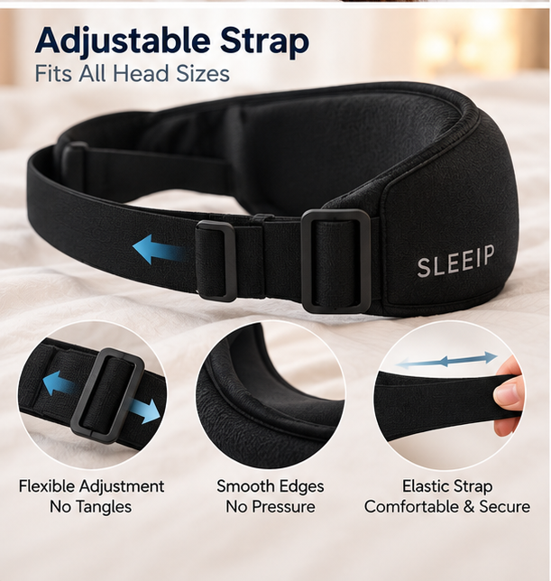 🌙✨ SWELIP Blackout Sleep Eye Mask | Soft Light-Blocking Design for Deeper Rest | Comfortable Adjustable Strap | Ideal for Home & Travel
