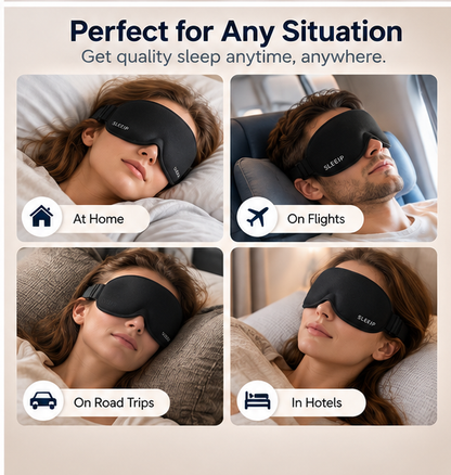 🌙✨ SWELIP Blackout Sleep Eye Mask | Soft Light-Blocking Design for Deeper Rest | Comfortable Adjustable Strap | Ideal for Home & Travel