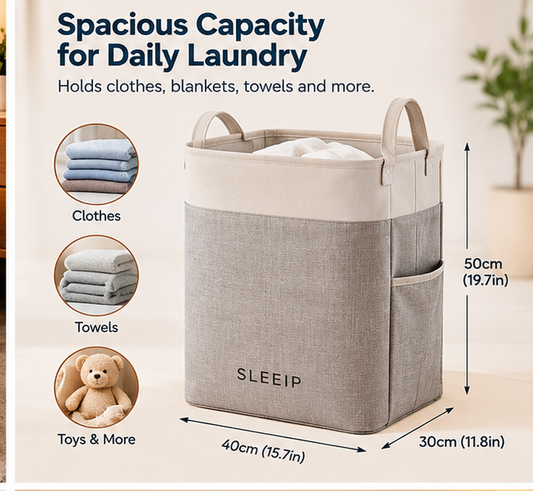 ✨🧺 SWELIP Foldable Bedside Laundry Basket | Lightweight Clothes Hamper with Handles | Space-Saving Bedroom Storage | Easy Carry Design