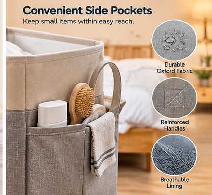 ✨🧺 SWELIP Foldable Bedside Laundry Basket | Lightweight Clothes Hamper with Handles | Space-Saving Bedroom Storage | Easy Carry Design