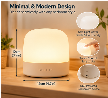 🌙✨ SWELIP Bedside Night Light with Touch Control | Soft Warm Ambient Lighting | Adjustable Brightness for Nighttime Use | Minimal Bedroom Design